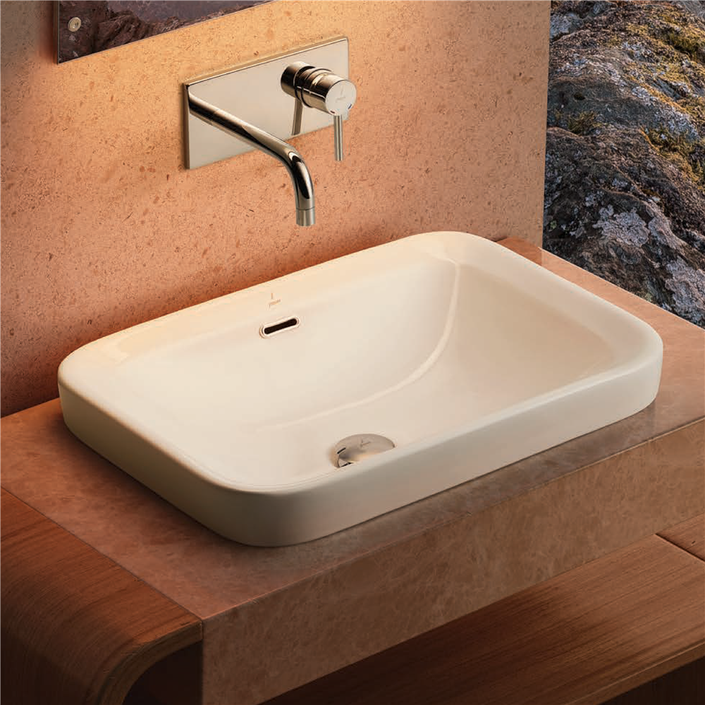 Undermount Toilet Sink Design with Quartz Countertop